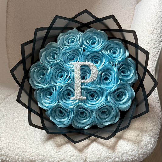 Bouquet Initiale Turquoise