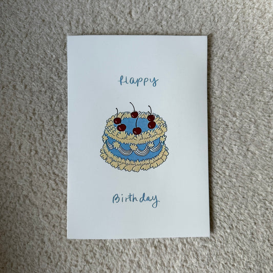 Carte « Happy Birthday » Bleu