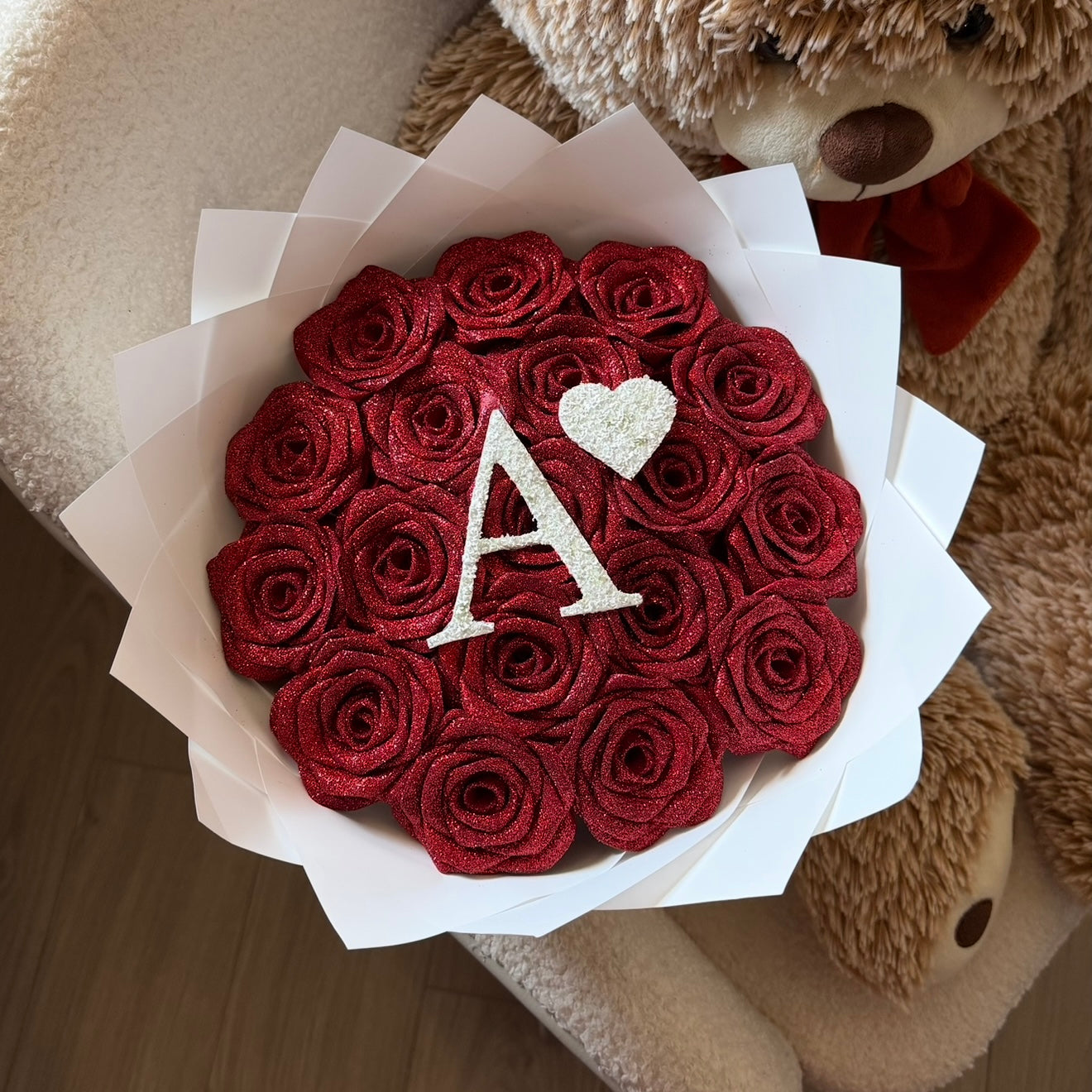 Bouquet Rouge Initiale